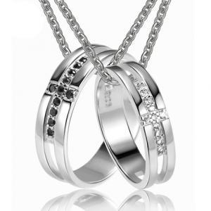 Matching Rings Silver Necklaces For Couples With..