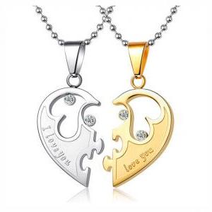 Engravable Half Heart Connecting His Hers..