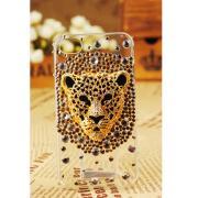 FREE SHIPPING iPhone 5 Case Leopard Face Artificial Rhinestone Swarovski Bling Crystal Girly Clear Cover